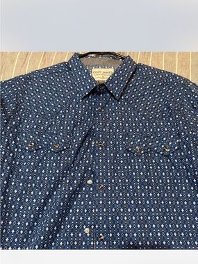 Cody James Men's Navy Geometric Button-Down Shirt